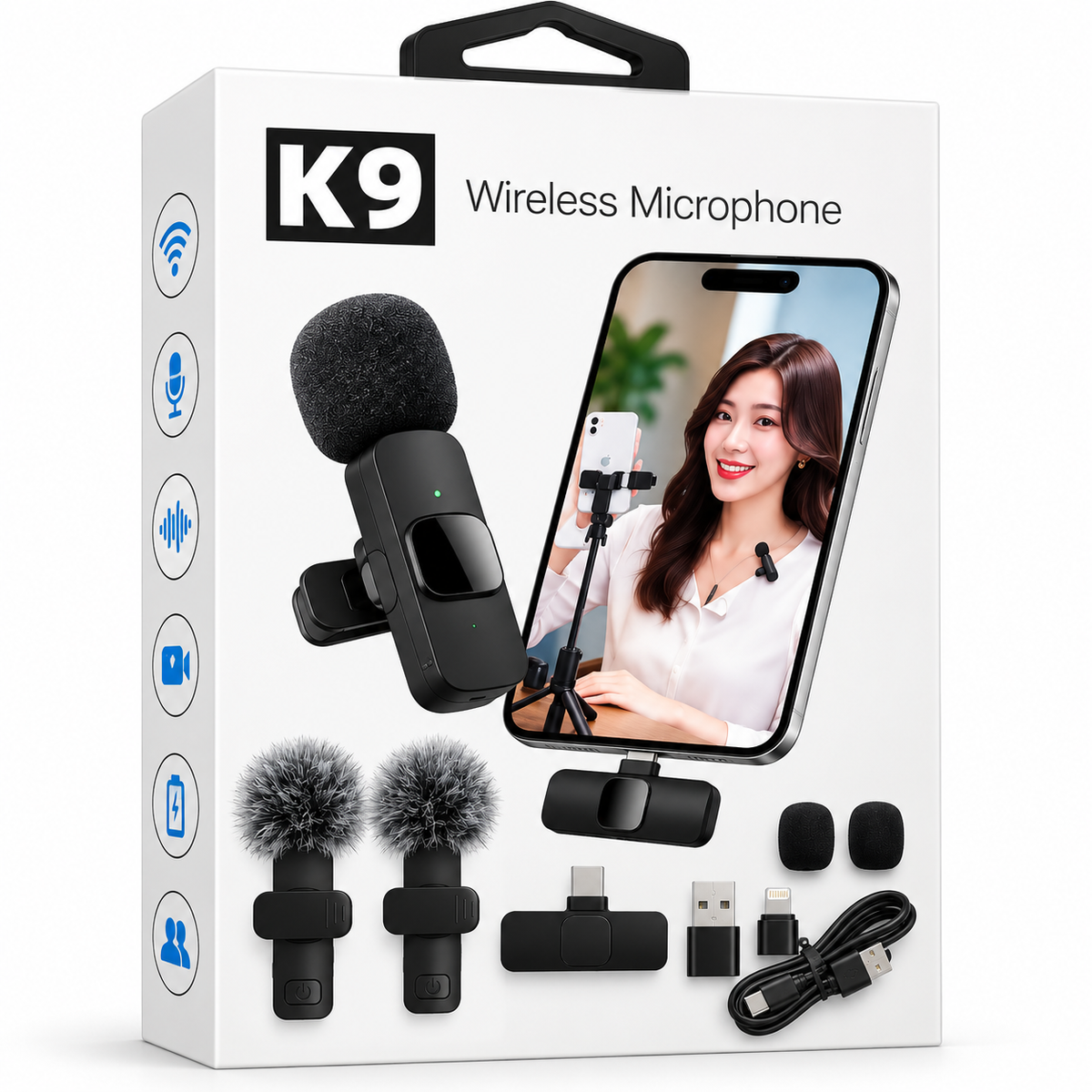 2 Microfonos Inalambricos para iPhone y Android